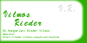 vilmos rieder business card